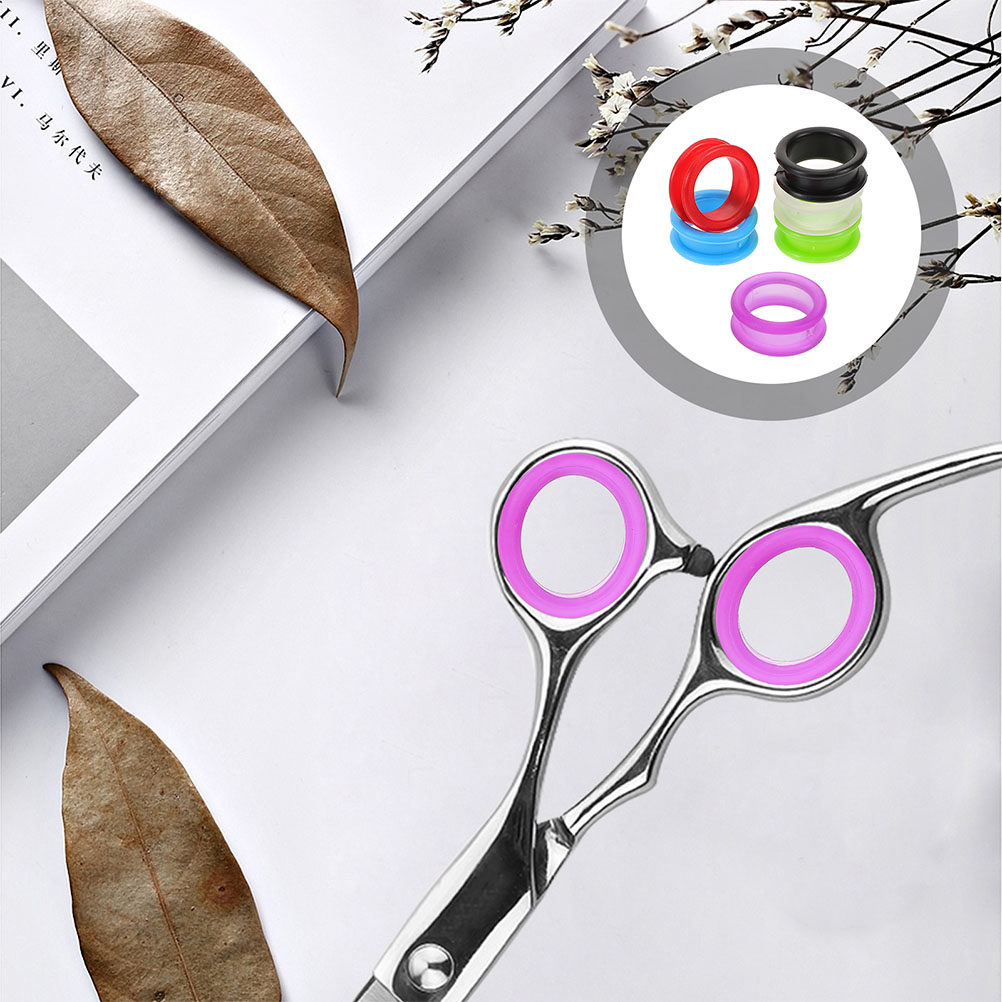 Grooming Scissors - 18Pcs Soft Silicone Scissors Finger Rings