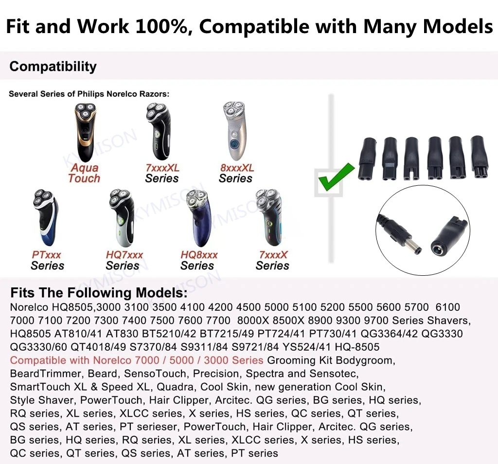 8PCS Replacement Power Cord 5V - огляд і ціна Beard Trimmer